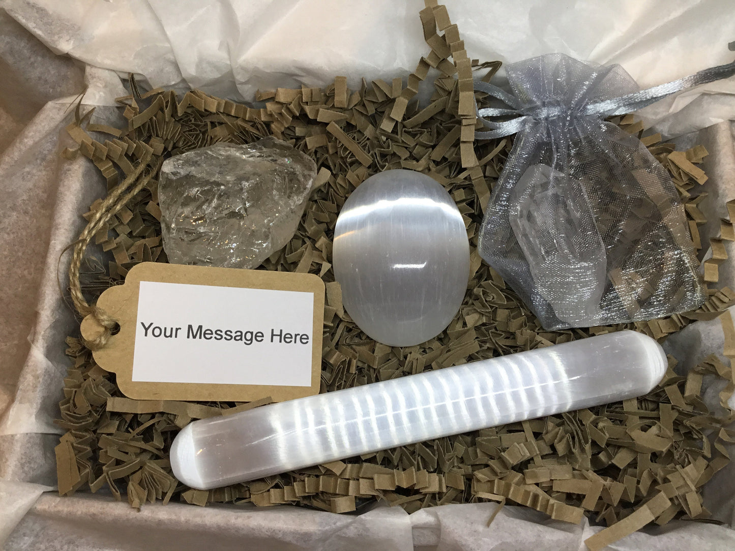Selenite & Quartz Set – Energy Healing Crystals for Clarity, Calm & Mythological Meaning