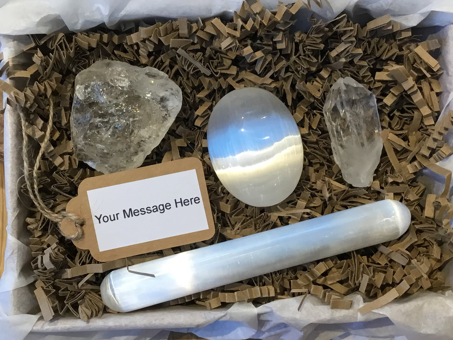 Selenite & Quartz Set – Energy Healing Crystals for Clarity, Calm & Mythological Meaning