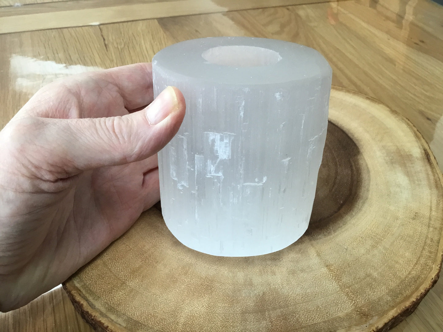 Selenite Candle Holders – Spiritual Crystal Decor for Cleansing & Myth-Inspired Wellness