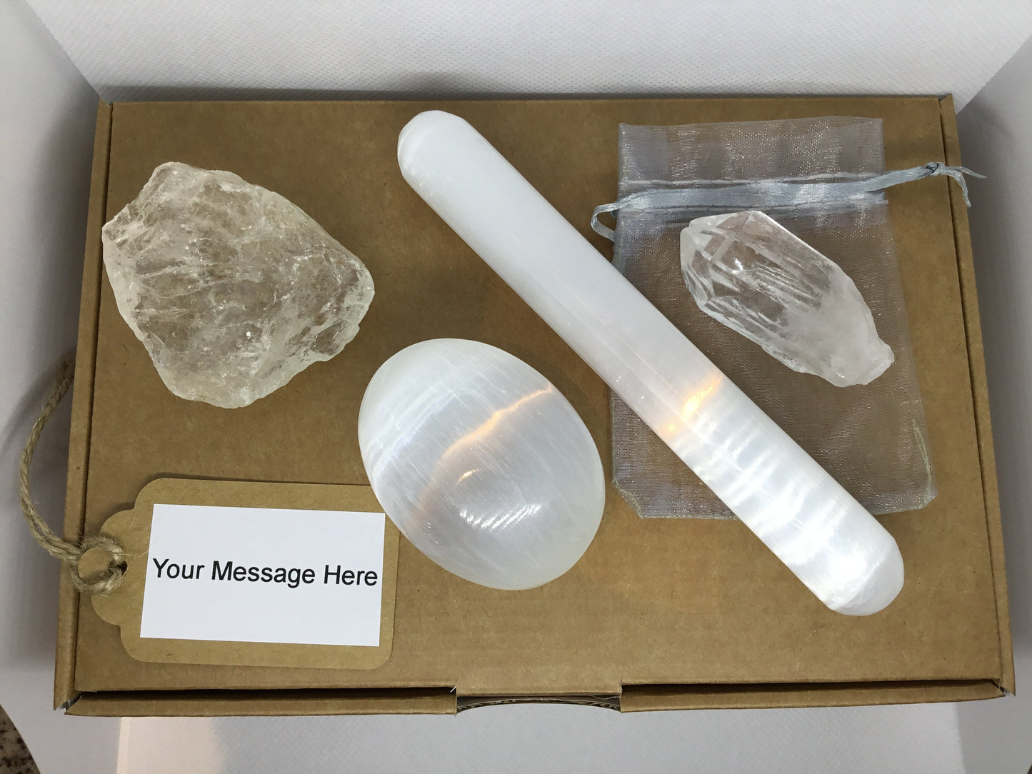 Selenite & Quartz Set – Energy Healing Crystals for Clarity, Calm & Mythological Meaning