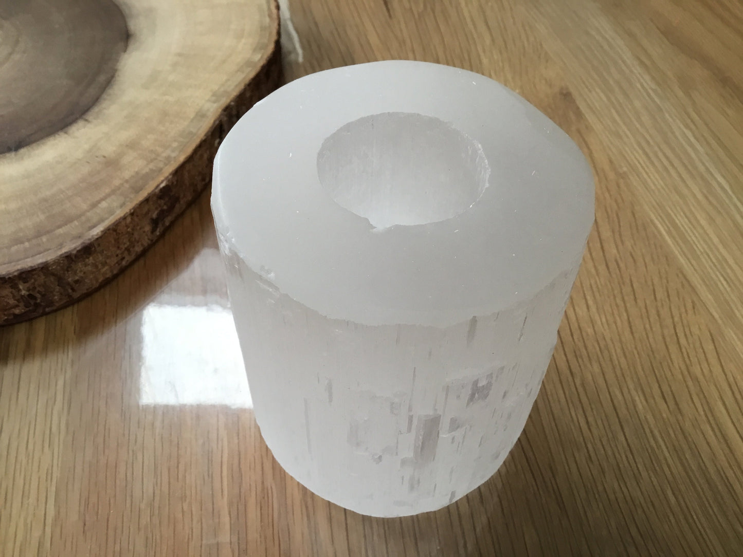 Selenite Candle Holders – Spiritual Crystal Decor for Cleansing & Myth-Inspired Wellness