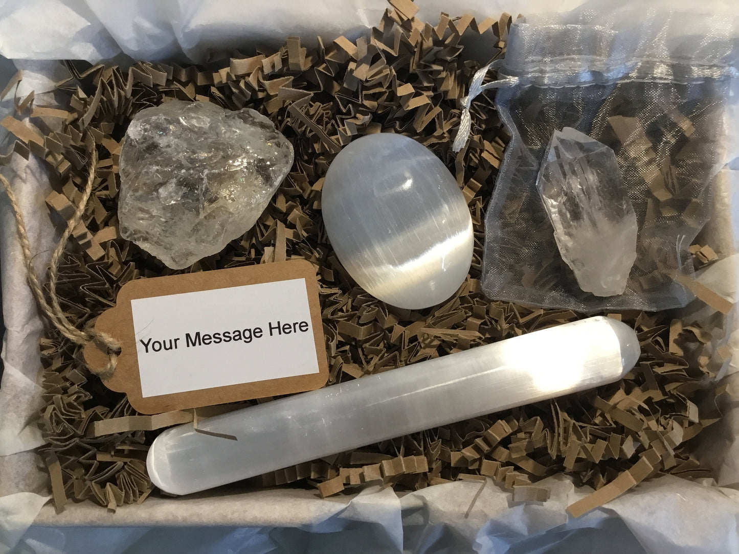 Selenite & Quartz Set – Energy Healing Crystals for Clarity, Calm & Mythological Meaning