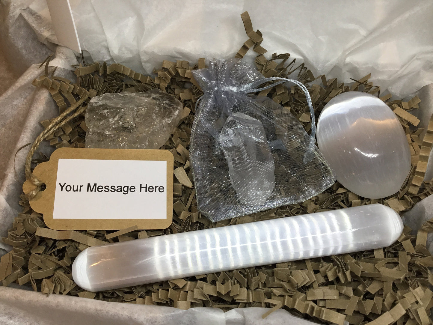 Selenite & Quartz Set – Energy Healing Crystals for Clarity, Calm & Mythological Meaning