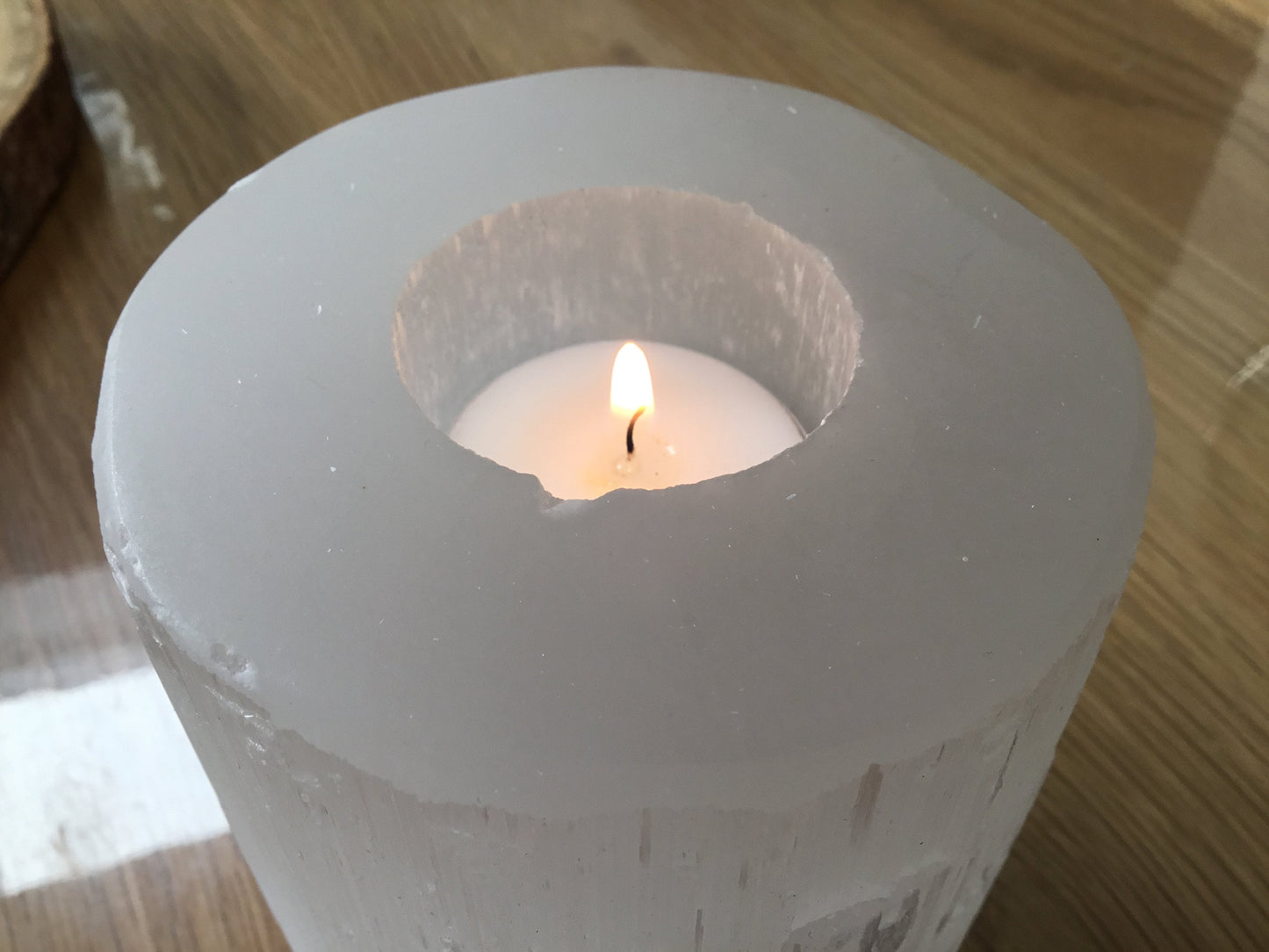 Selenite Candle Holders – Spiritual Crystal Decor for Cleansing & Myth-Inspired Wellness